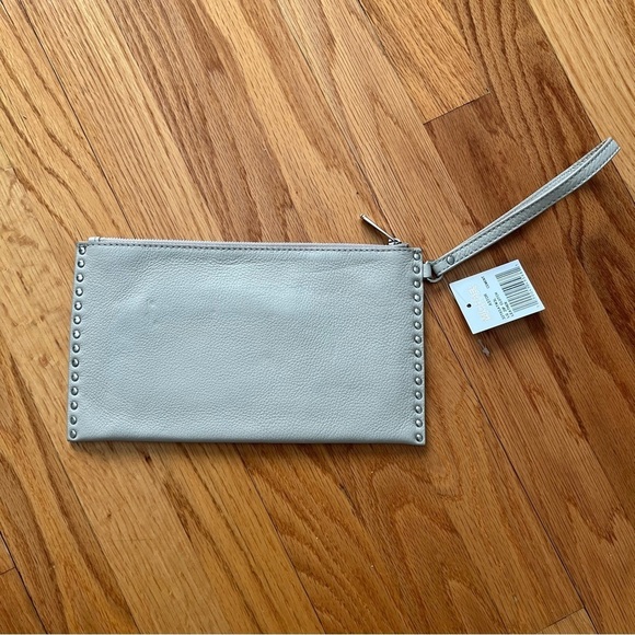 Micheal Kors Astor Silver Studded Cement Gray Wristlet One Size NWT *FLAWED* - Picture 12 of 15